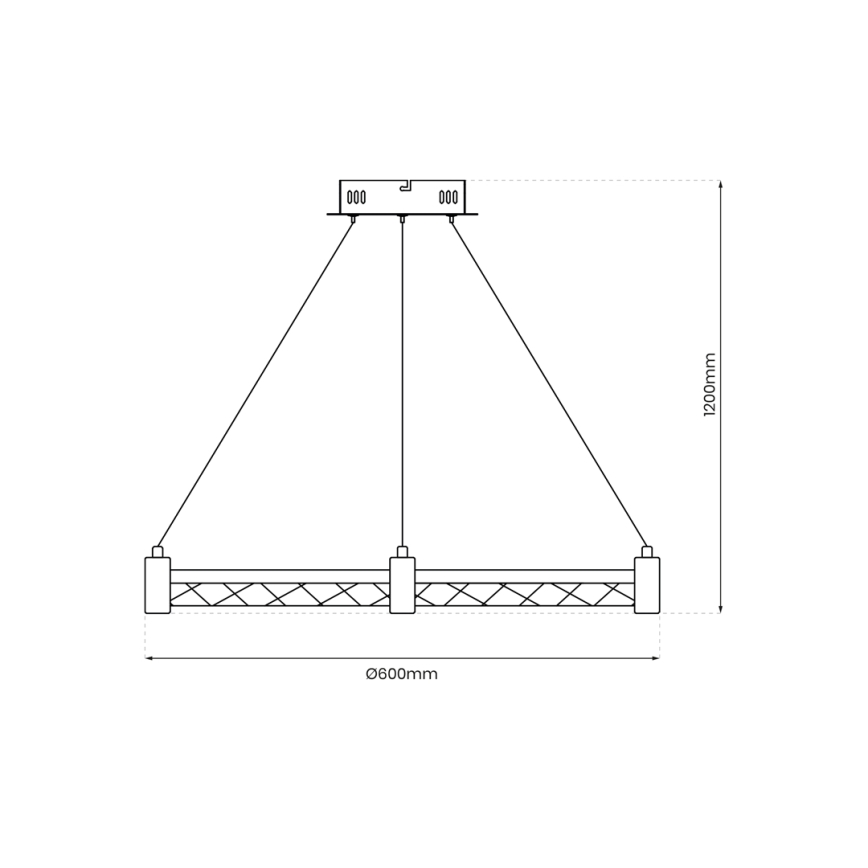 LED-kattokruunu johdossa ELEGANCE LED/36W/230V halkaisija 60 cm kulta