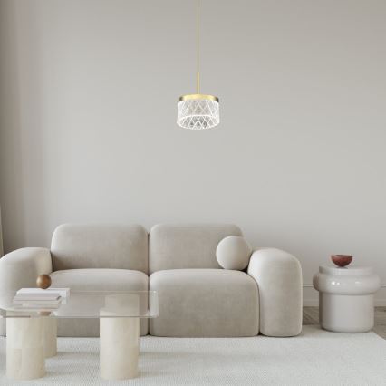 LED-kattokruunu johdossa ELEGANCE LED/9W/230V halkaisija 15 cm kulta