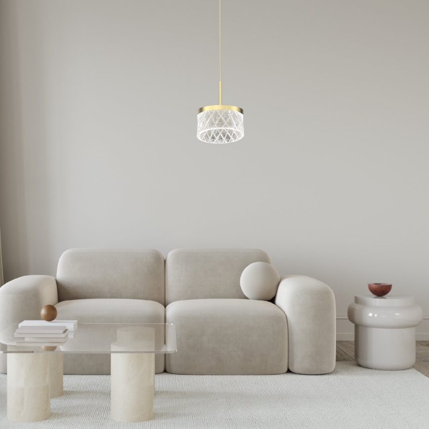 LED-kattokruunu johdossa ELEGANCE LED/9W/230V halkaisija 15 cm kulta