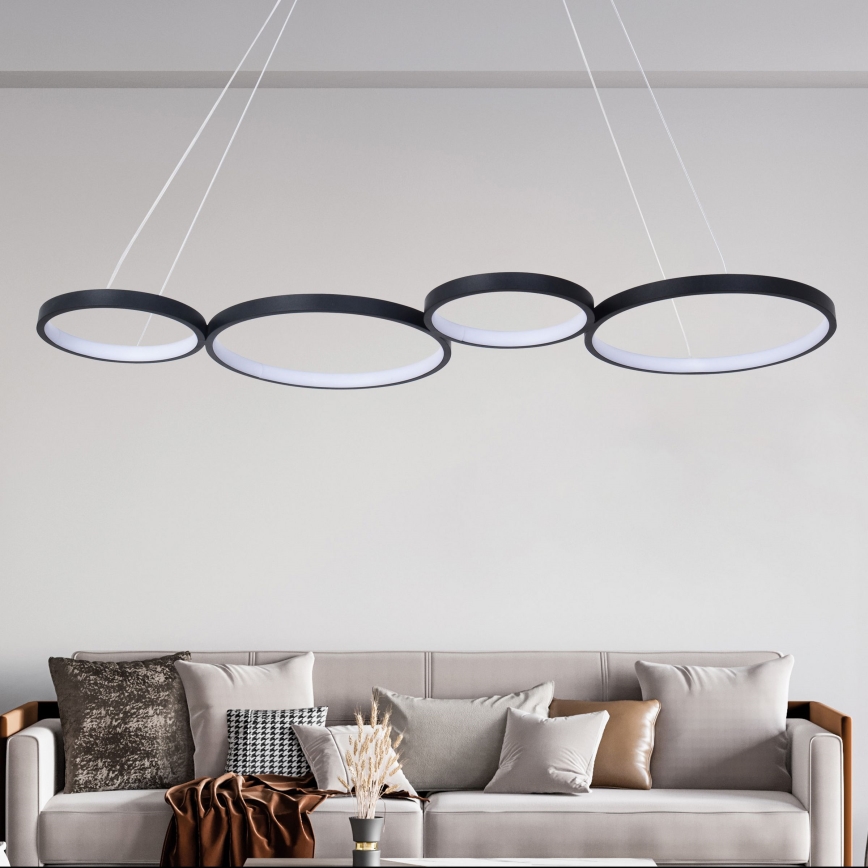 LED-kattokruunu johdossa FLAMENCO LED/42W/230V 4000K musta