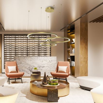 LED-kattokruunu johdossa GALAXIA LED/85W/230V kultainen