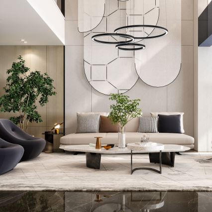 LED-kattokruunu johdossa GALAXIA LED/85W/230V musta