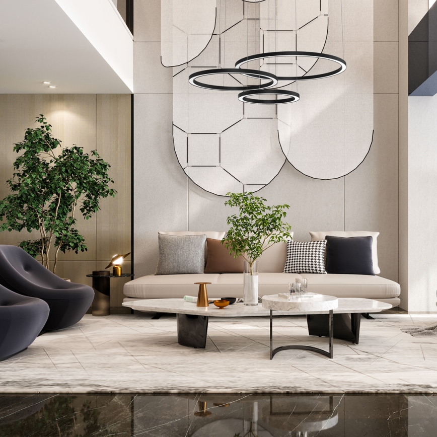 LED-kattokruunu johdossa GALAXIA LED/85W/230V musta