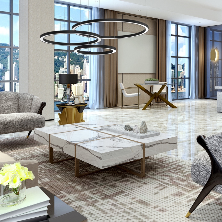 LED-kattokruunu johdossa GALAXIA LED/85W/230V musta