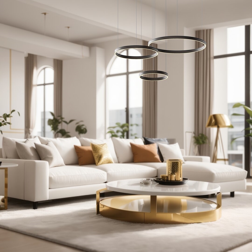 LED-kattokruunu johdossa GRAVITY LED/108W/230V musta