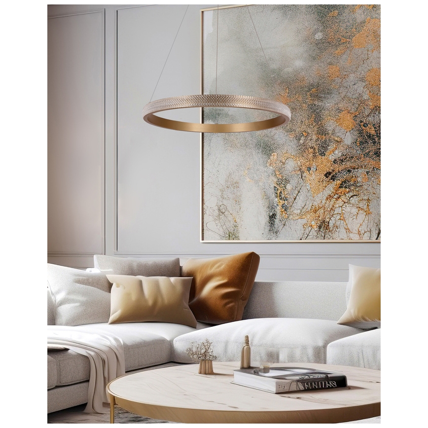 LED-kattokruunu johdossa HASHIM LED/34W/230V halkaisija 60 cm kupari