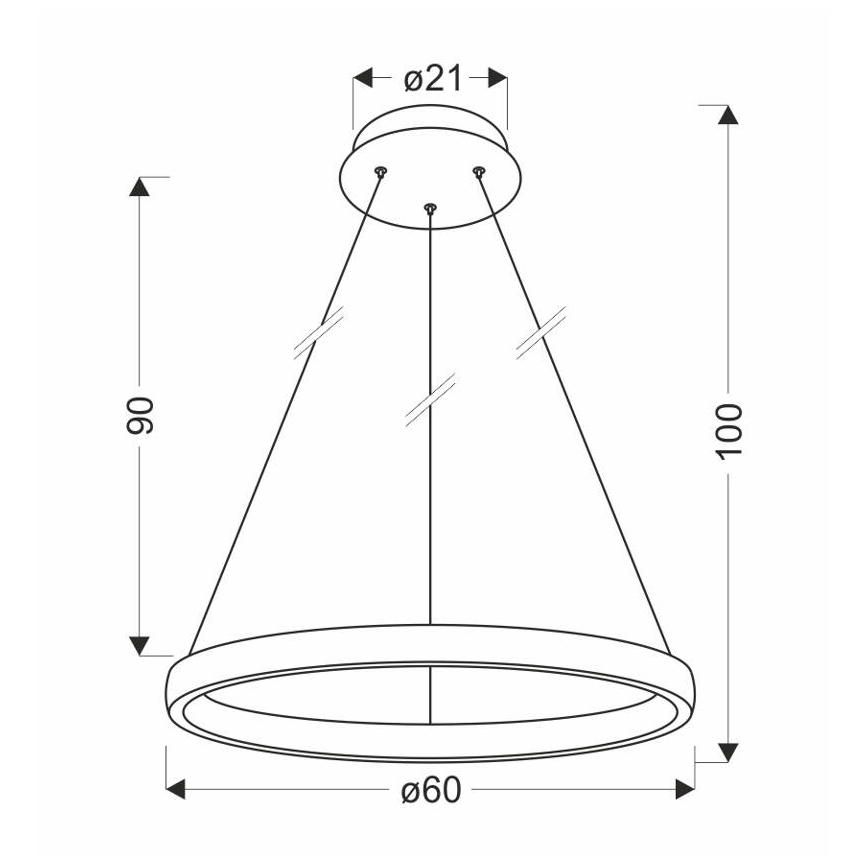 LED-kattokruunu johdossa HASHIM LED/34W/230V halkaisija 60 cm kupari
