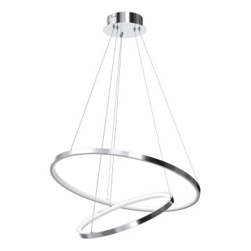 LED-kattokruunu johdossa HOOP LED/51W/230V halkaisija 60 cm 4000K kiiltävä kromi