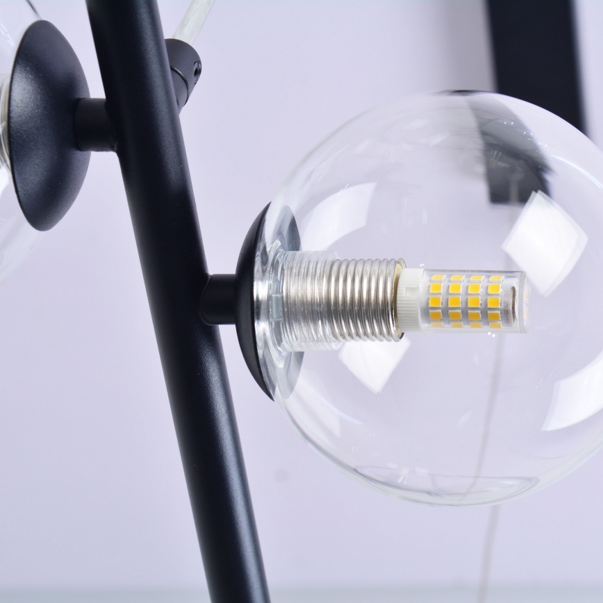 LED-kattokruunu johdossa HYBRID LED/15W/230V + 7xG9/6W 4000K musta