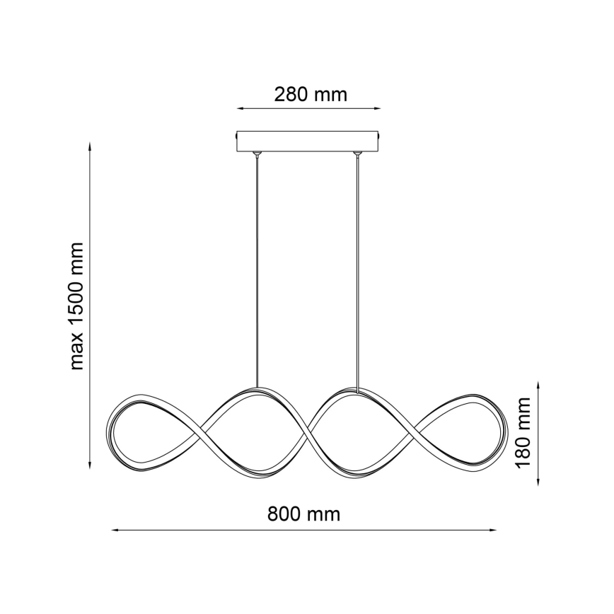 LED-kattokruunu johdossa INFINITO LED/34W/230V musta