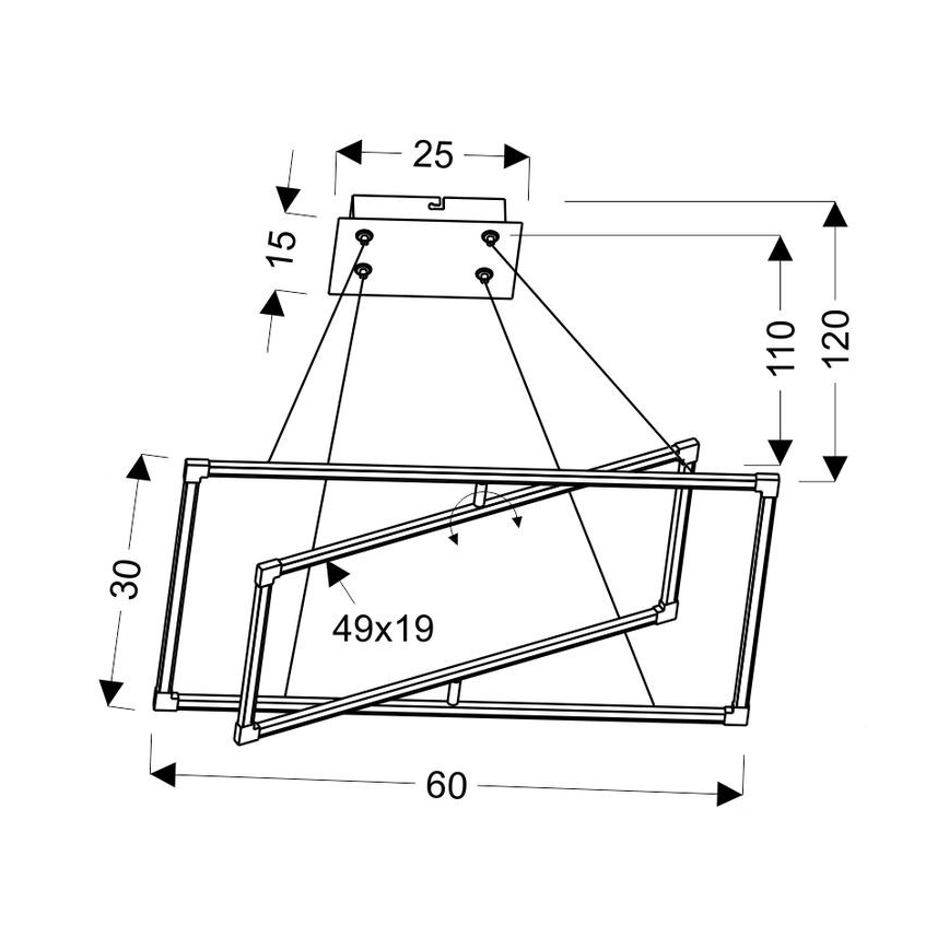 LED Kattokruunu johdossa KSEROS LED/35W/230V