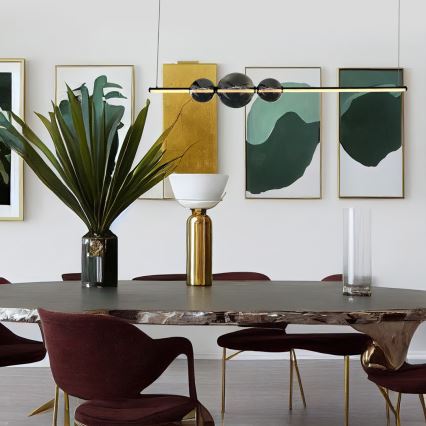 LED-kattokruunu johdossa KUGEL LED/30W/230V musta