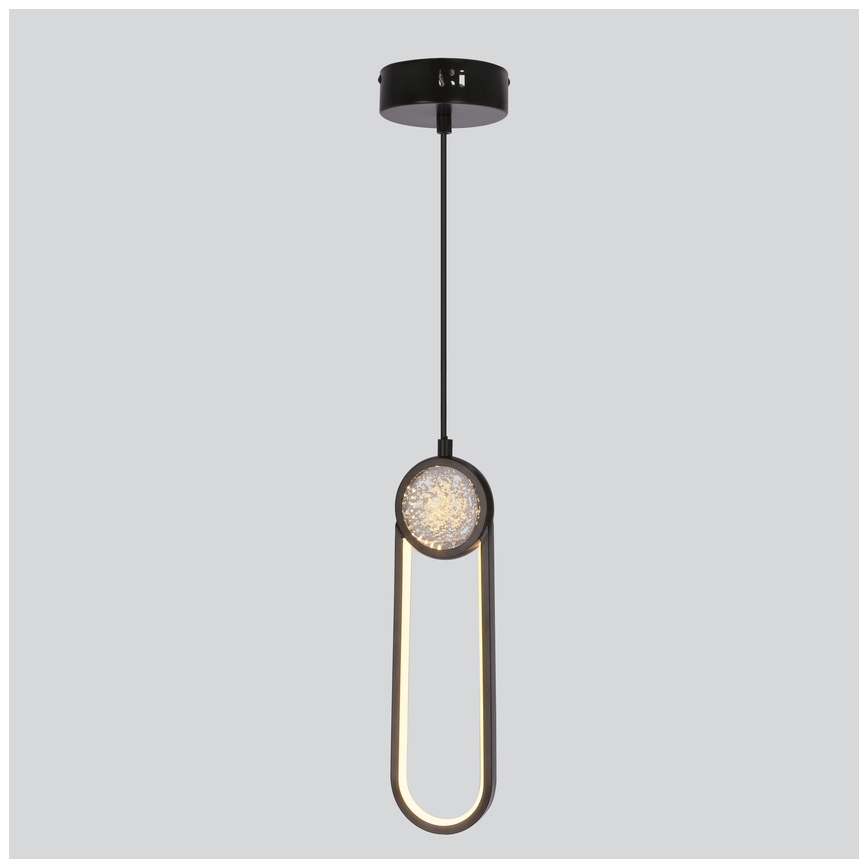 LED-kattokruunu johdossa LACRIMA LED/15W/230V 3000K musta