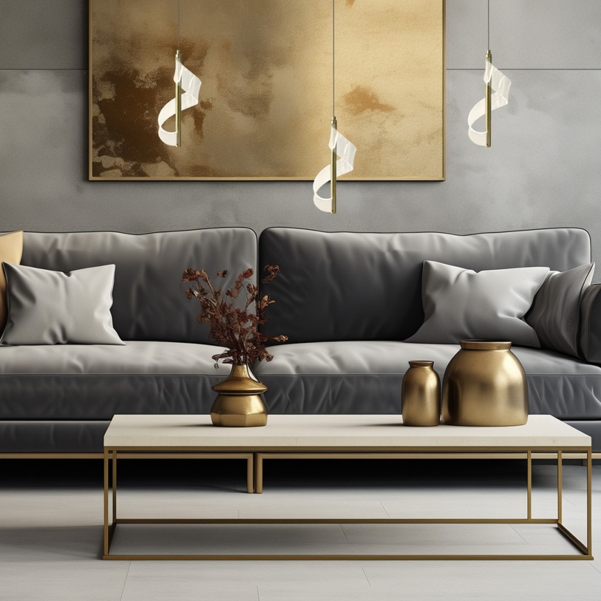 LED-kattokruunu johdossa LARGO LED/10W/230V kulta