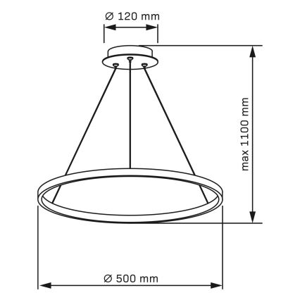 LED-kattokruunu johdossa LEA LED/20W/230V 4000K halkaisija 50 cm mattakromi
