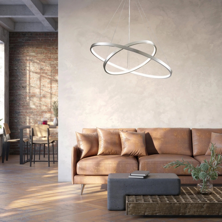 LED-kattokruunu johdossa LEA LED/35W/230V 4000K halkaisija 60 cm mattakromi