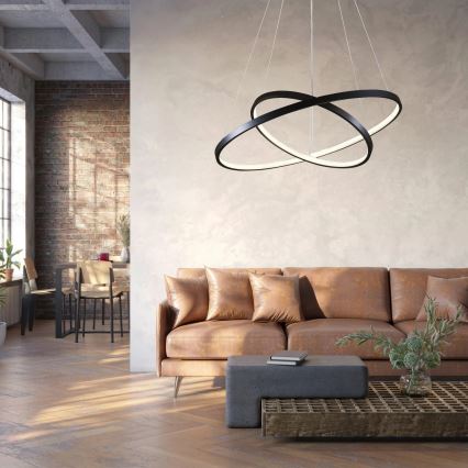 LED-kattokruunu johdossa LEA LED/35W/230V 4000K halkaisija 60 cm musta