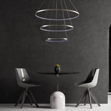 LED-kattokruunu johdossa LEA LED/60W/230V 4000K halkaisija 80 cm mattakromi