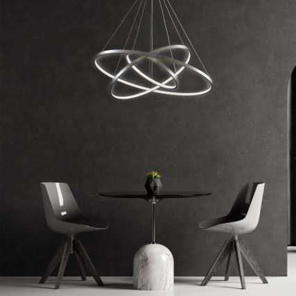 LED-kattokruunu johdossa LEA LED/60W/230V 4000K halkaisija 80 cm mattakromi