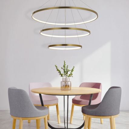 LED-kattokruunu johdossa LEA LED/60W/230V 4000K halkaisija 80 cm kulta