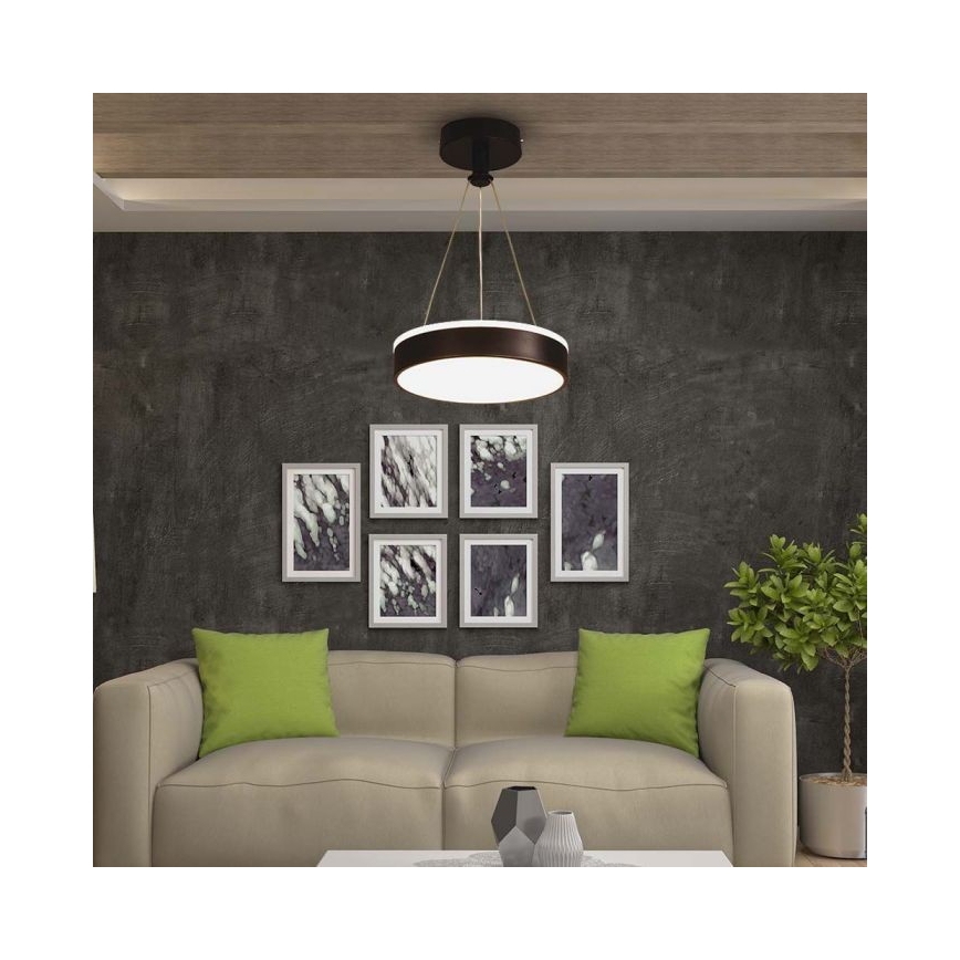 LED-kattokruunu johdossa LED/12W/230V 4000K musta
