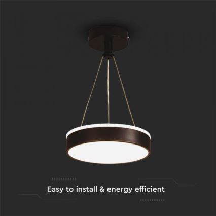 LED-kattokruunu johdossa LED/12W/230V 4000K musta
