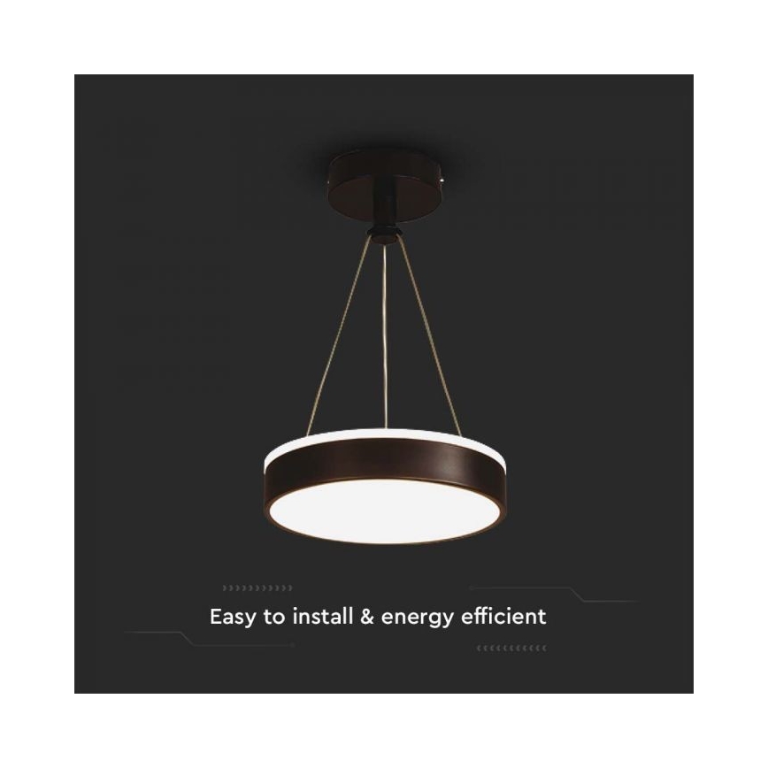 LED-kattokruunu johdossa LED/12W/230V 4000K musta