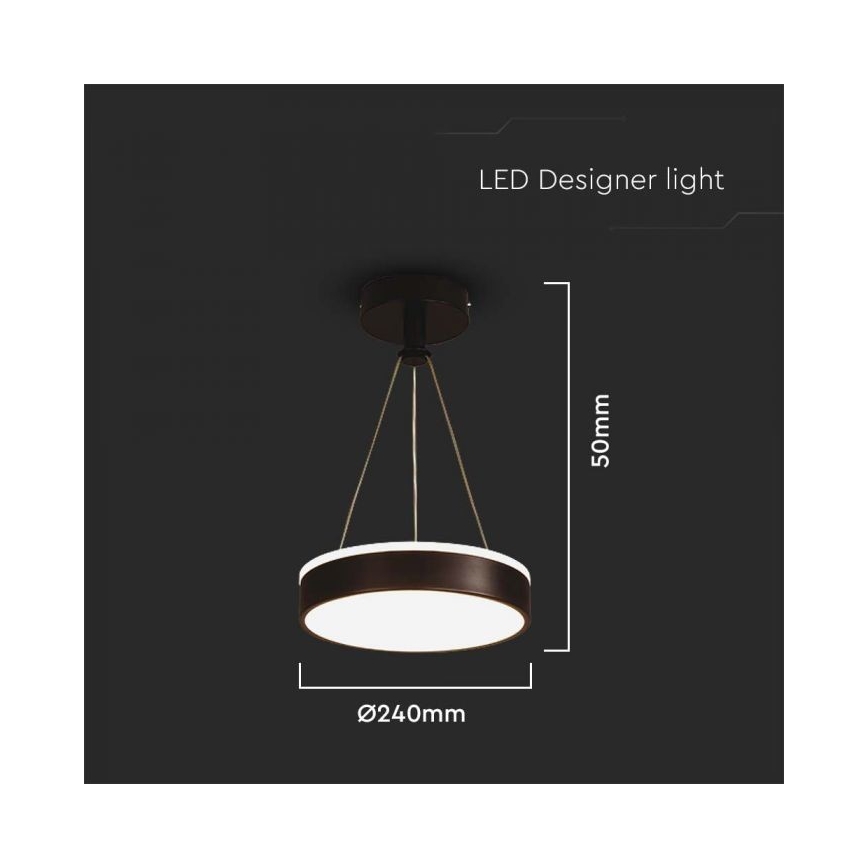 LED-kattokruunu johdossa LED/12W/230V 4000K musta