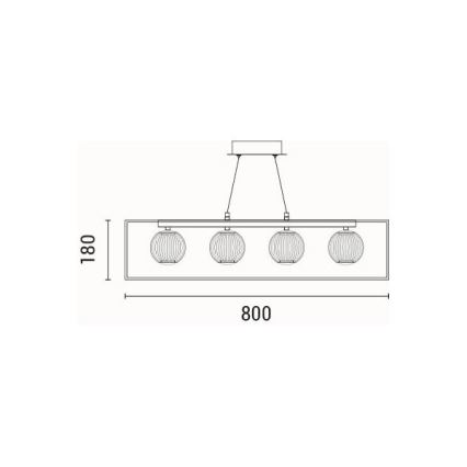LED-kattokruunu johdossa LED/14W/230V 3000K