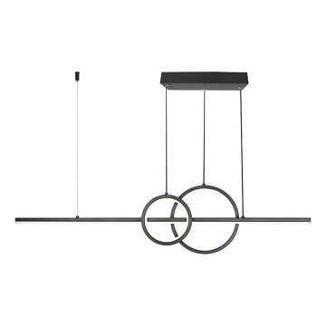 LED-kattokruunu johdossa LED/15W/230V 4000K 80 cm musta