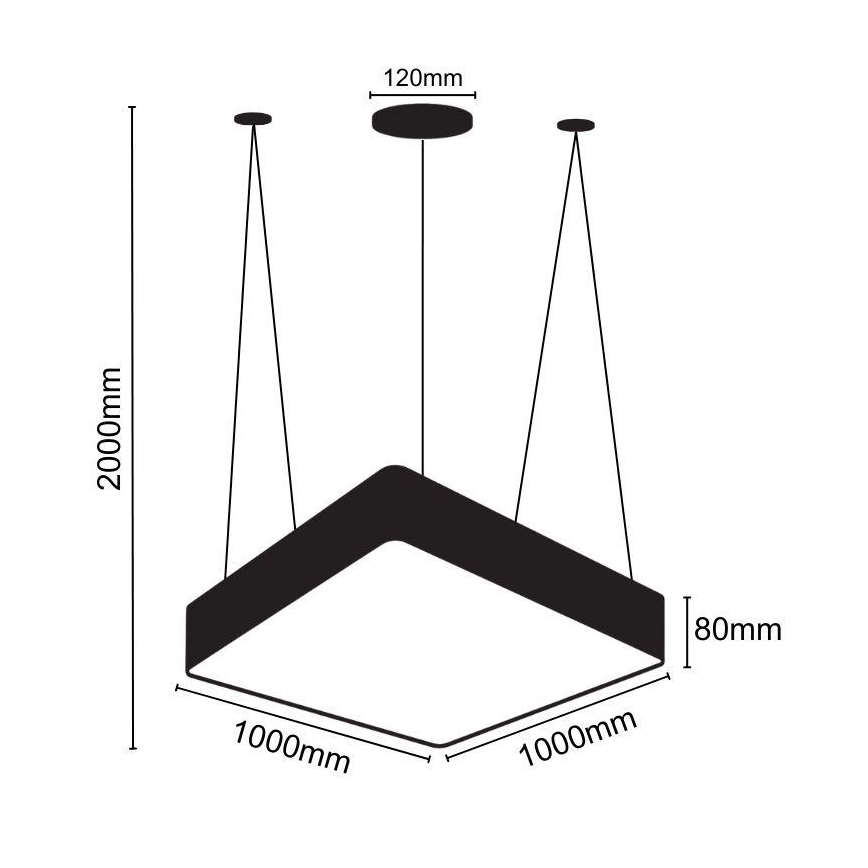 LED-kattokruunu johdossa LED/170W/230V 4000K 100x100 cm
