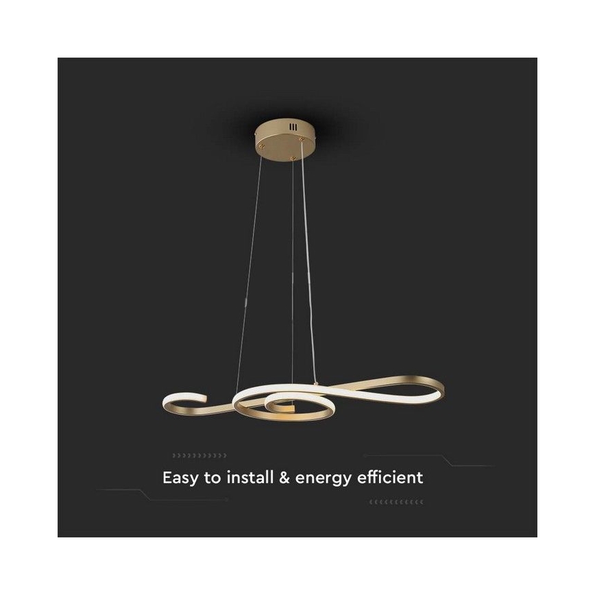 LED-kattokruunu johdossa LED/18W/230V 3000K kulta