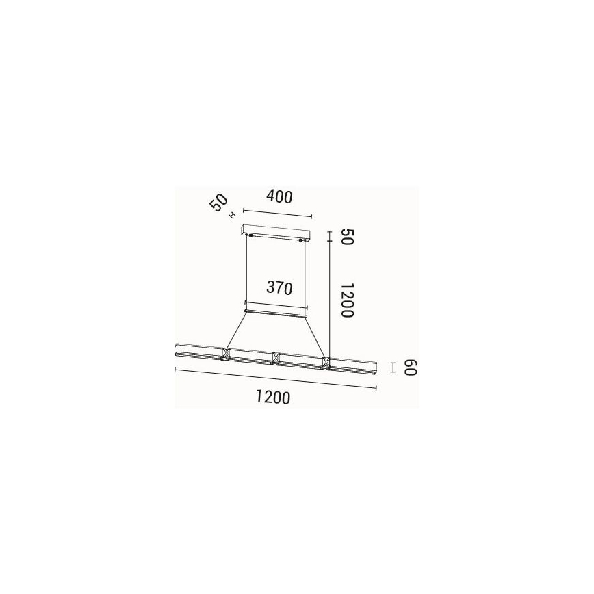 LED-kattokruunu johdossa LED/21W/230V 3000K 45x120 cm