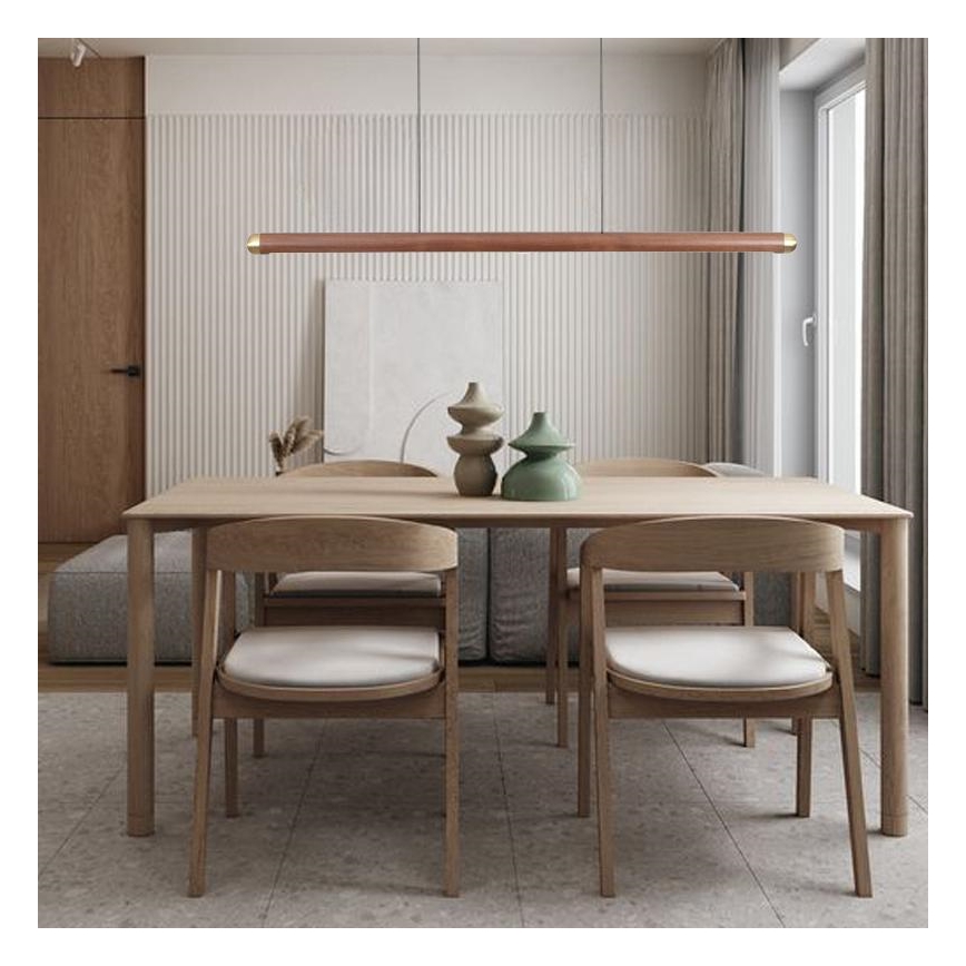 LED-kattokruunu johdossa LED/22W/230V 4000K 120 cm tuhka/massiivipuu