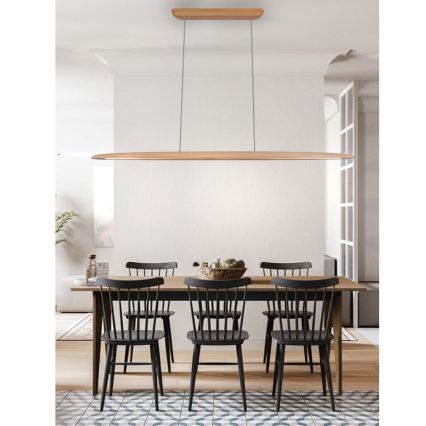 LED-kattokruunu johdossa LED/22W/230V 4000K 130 cm pyökki/massiivipuu