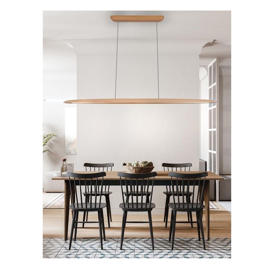 LED-kattokruunu johdossa LED/22W/230V 4000K 130 cm pyökki/massiivipuu