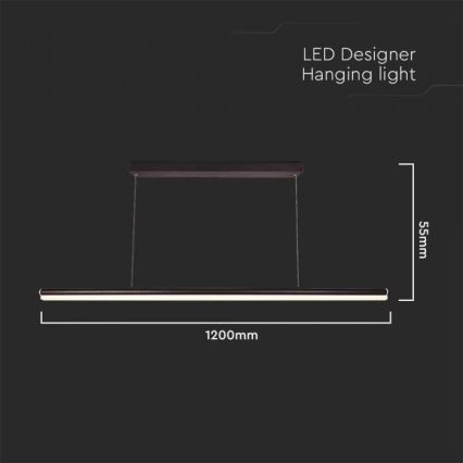 LED-kattokruunu johdossa LED/23W/230V 4000K 120 cm musta