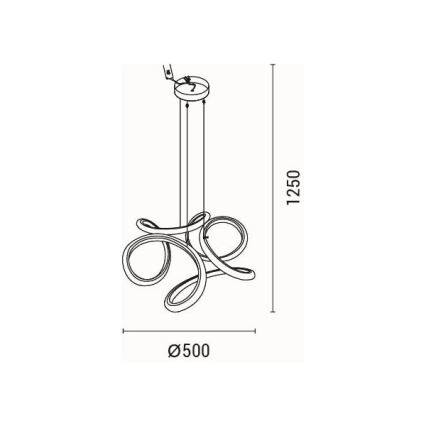 LED-kattokruunu johdossa LED/24W/230V 3000K 50x120 cm