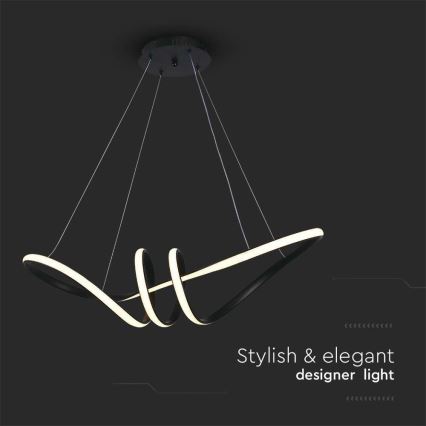 LED-kattokruunu johdossa LED/24W/230V 3000K musta