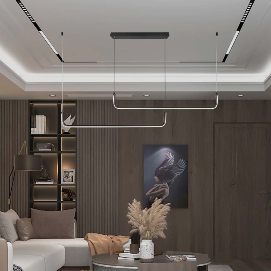 LED-kattokruunu johdossa LED/24W/230V 4000K musta