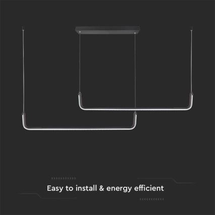 LED-kattokruunu johdossa LED/24W/230V 4000K musta