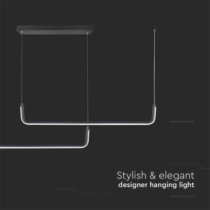 LED-kattokruunu johdossa LED/24W/230V 4000K musta