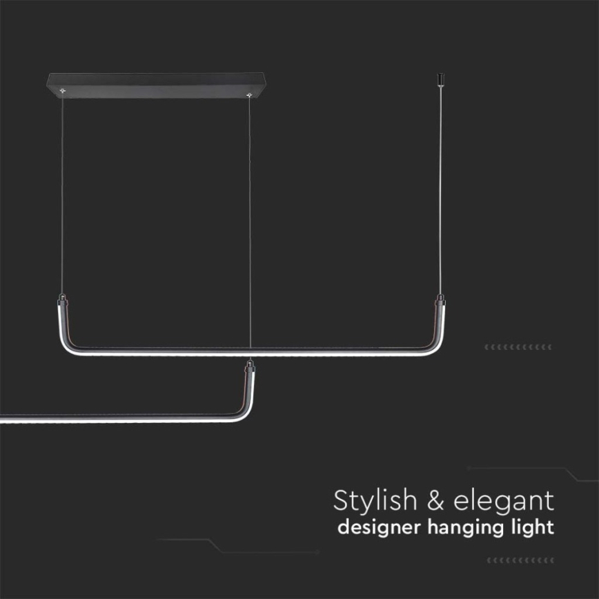 LED-kattokruunu johdossa LED/24W/230V 4000K musta