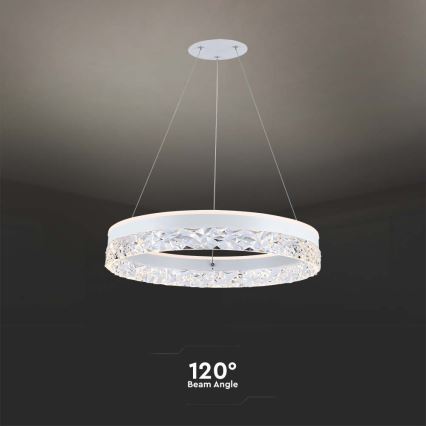 LED-kattokruunu johdossa LED/25W/230V 3000K halkaisija 50 cm valkoinen