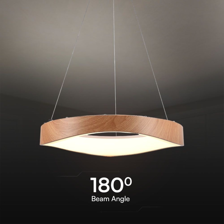 LED-kattokruunu johdossa LED/25W/230V 3000K ø 50 cm ruskea