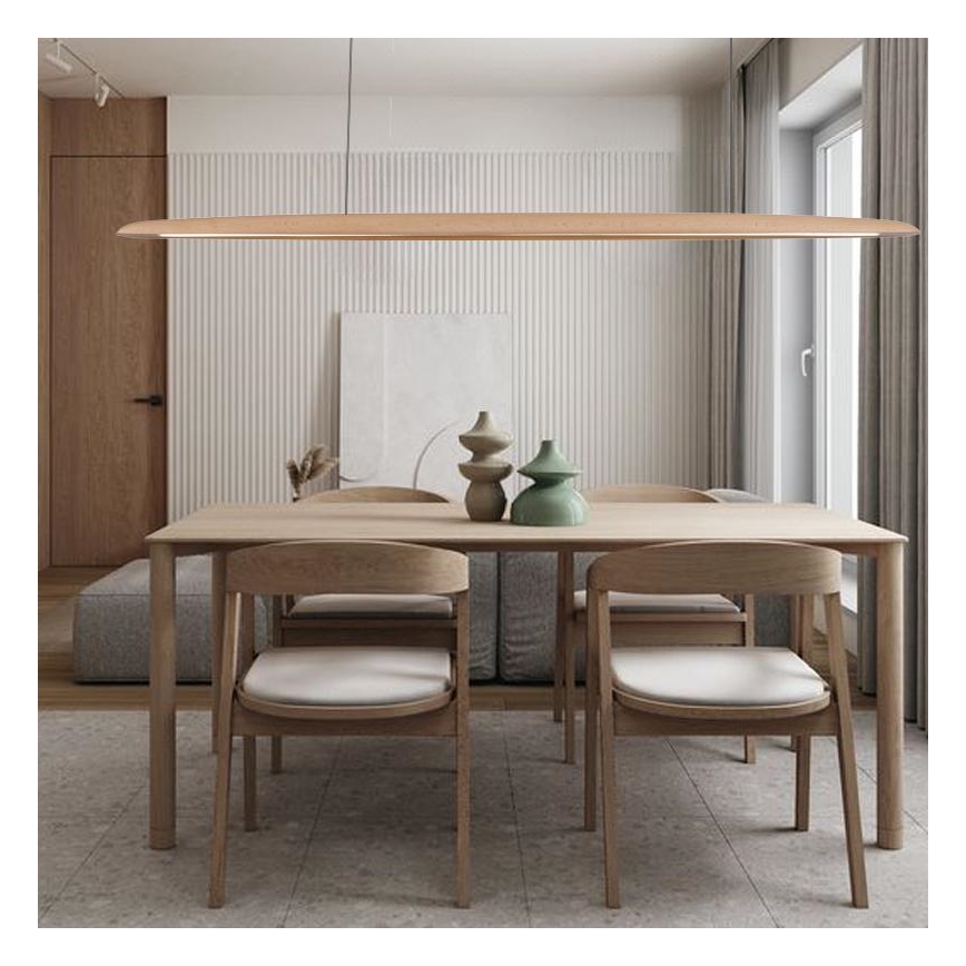 LED-kattokruunu johdossa LED/26W/230V 4000K 150 cm pyökki/massiivipuu