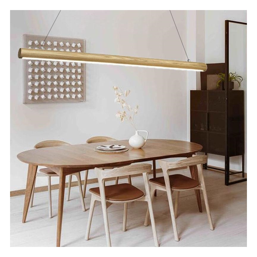 LED-kattokruunu johdossa LED/26W/230V 4000K 150 cm tuhka/massiivipuu