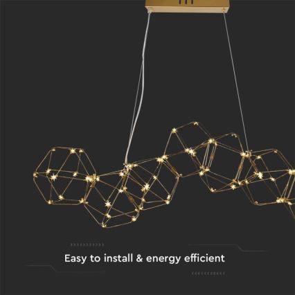 LED-kattokruunu johdossa LED/28W/230V 3000K kulta