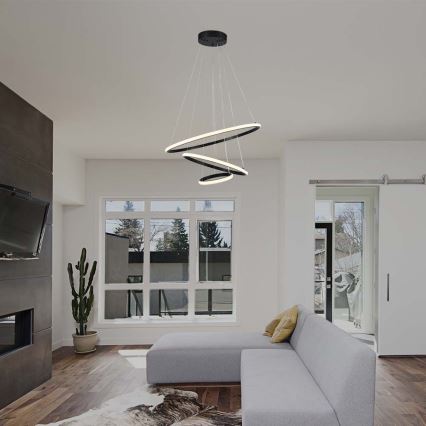 LED-kattokruunu johdossa LED/32W/230V 3000K musta