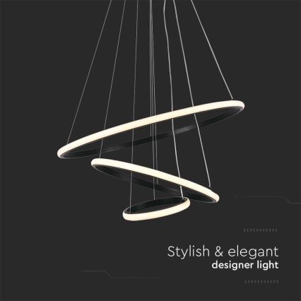 LED-kattokruunu johdossa LED/32W/230V 3000K musta